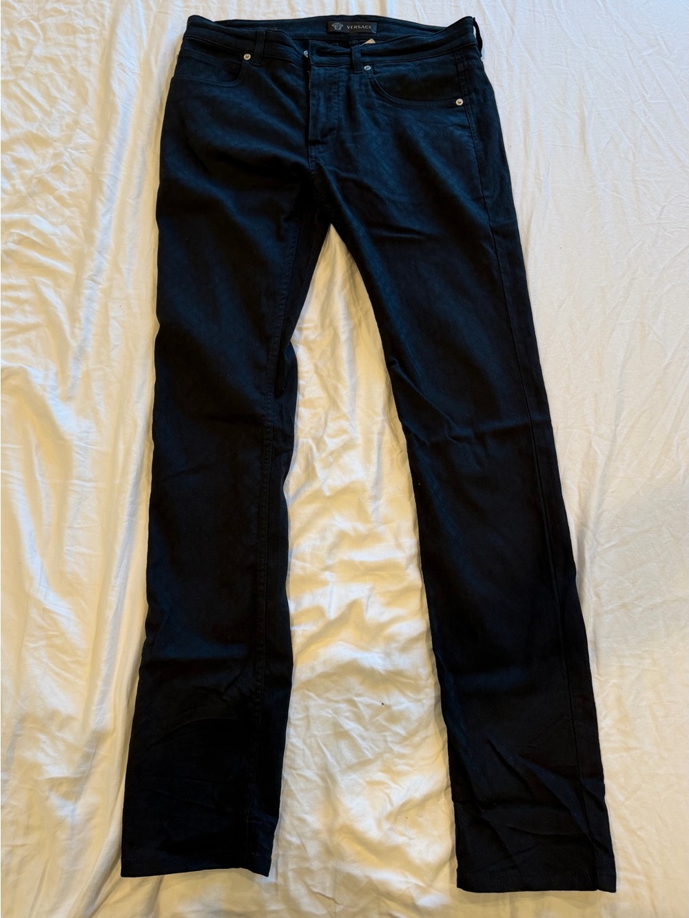 Versace Men's Black Greca Print  Jeans